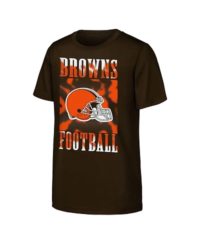 Outerstuff Big Boys and Girls Brown Cleveland Browns Garage Hero T-Shirt