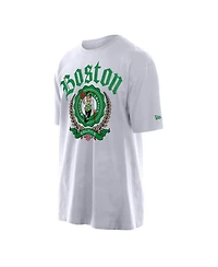 New Era Men's White Boston Celtics Throwback Prep Oversized T-Shirt