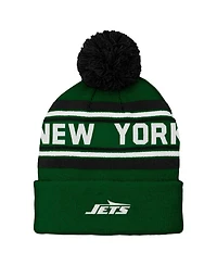Outerstuff Preschool Green New York Jets Jacquard Cuffed with Pom Knit Hat