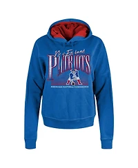 New Era Women's Royal England Patriots Throwback Boxy Pullover Hoodie