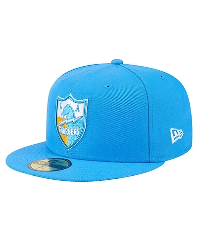 New Era Men's Powder Blue Los Angeles Chargers Throwback Main 59FIFTY Fitted Hat