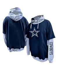 Fanatics Men's Navy/Heather Gray Dallas Cowboys Big Tall Twofer Pullover Hoodie