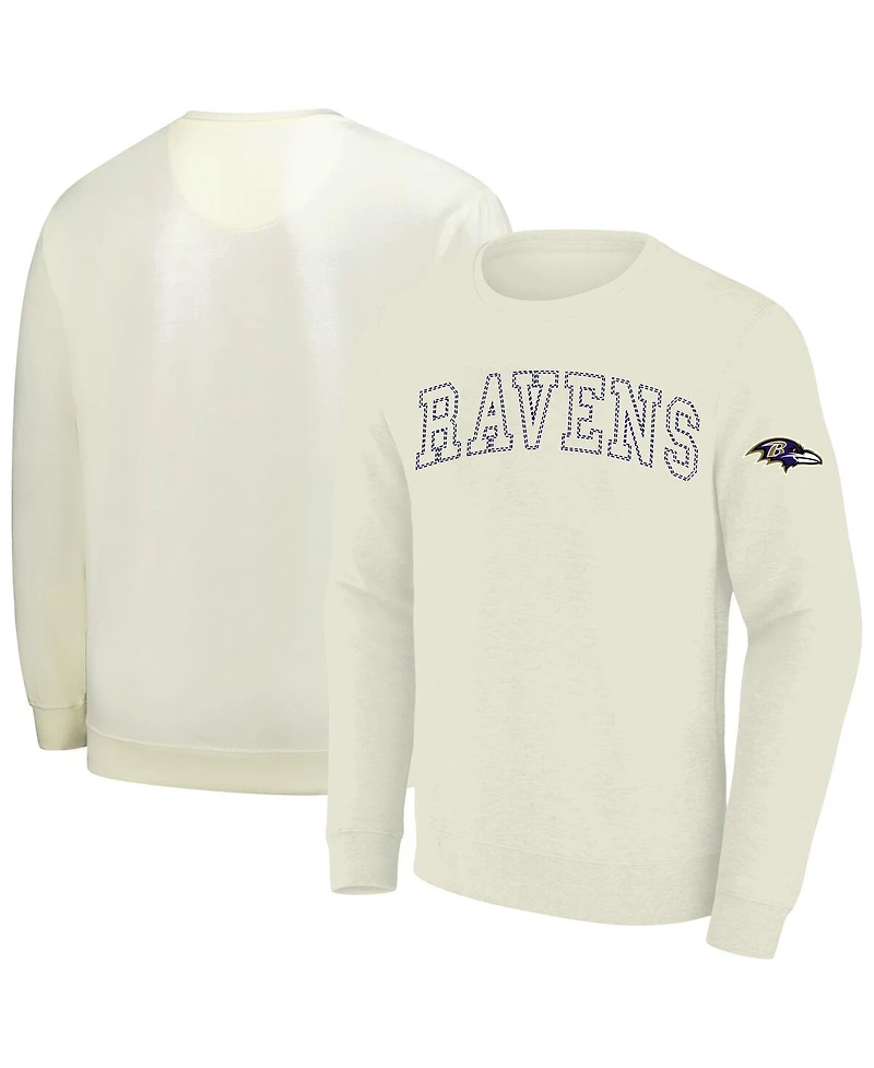 Profile Men's Cream Baltimore Ravens Big Tall Fleece Sweatshirt