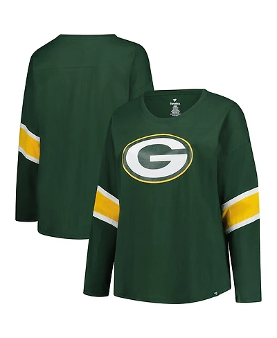 Fanatics Women's Green Bay Packers Plus Size Redzone 3/4-Sleeve Scoop Neck T-Shirt