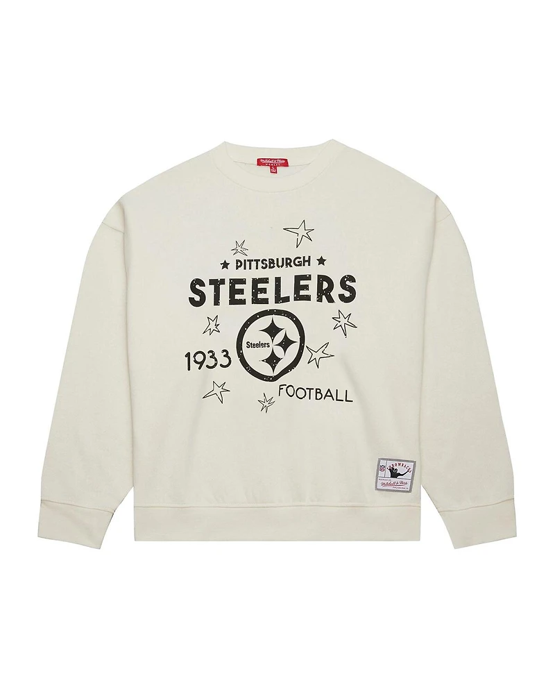 Fanatics Women's Cream Pittsburgh Steelers Plus Size Shooting Star Sweatshirt