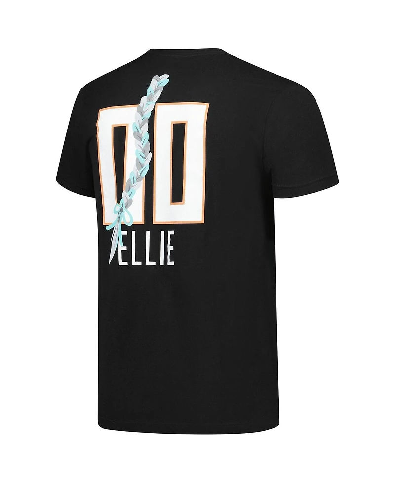 Stadium Essentials Men's and Women's Black New York Liberty Ellie Mascot Name Number T-Shirt