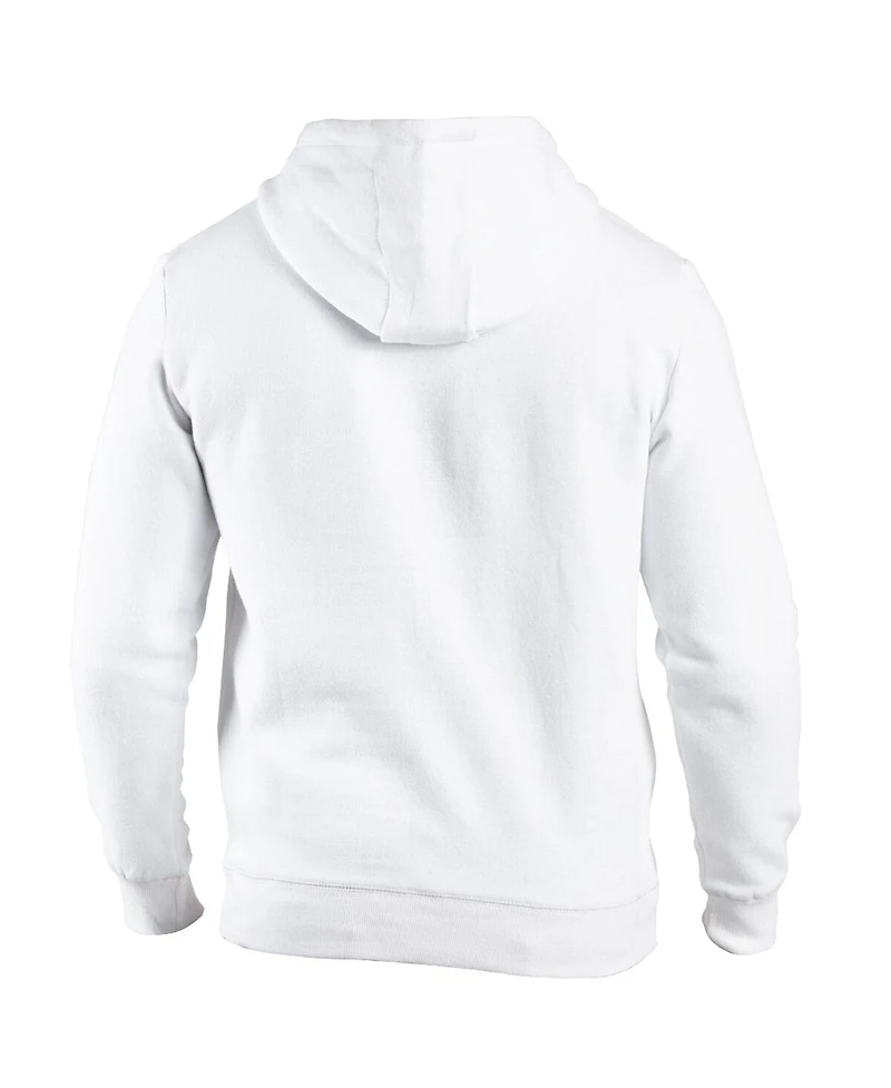 1863FC Men's White Brighton and Hove Albion Team Badge Fleece Pullover Hoodie
