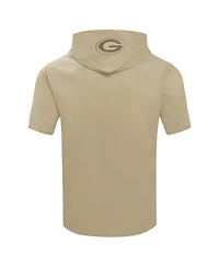 Pro Standard Men's Tan Green Bay Packers Neutrals Capsule Short Sleeve Pullover Hoodie