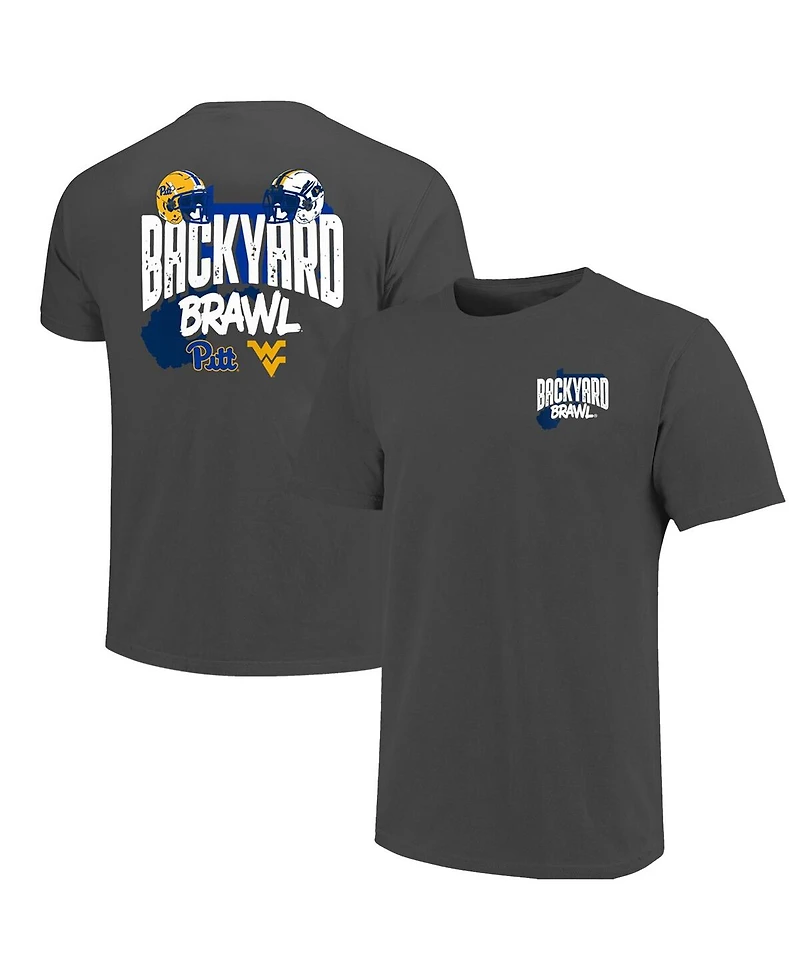 Image One Men's Charcoal Pitt Panthers vs. West Virginia Mountaineers Backyard Brawl Comfort Colors T-Shirt