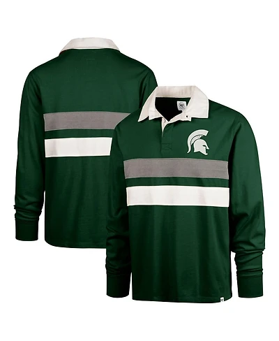 '47 Brand Men's Green Michigan State Spartans Clubhouse Knox Thames Long Sleeve Rugby Polo Shirt