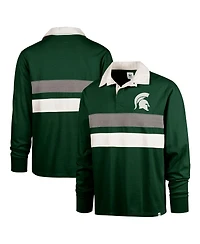 '47 Brand Men's Green Michigan State Spartans Clubhouse Knox Thames Long Sleeve Rugby Polo Shirt