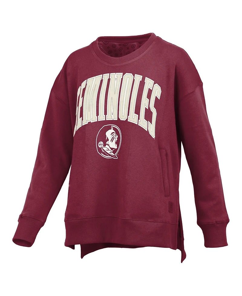 Pressbox Women's Garnet Florida State Seminoles Pocketed Arch Pullover Sweatshirt
