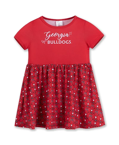 ZooZatz Girls Toddler Red Georgia Bulldogs Short Sleeve Dress