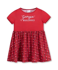 ZooZatz Girls Toddler Red Georgia Bulldogs Short Sleeve Dress