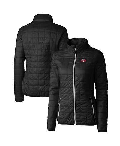 Cutter & Buck Women's Black San Francisco 49ers Throwback Logo Rainier PrimaLoft Eco Full-Zip Puffer Jacket