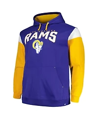 Profile Men's Royal Los Angeles Rams Big Tall Trench Battle Pullover Hoodie
