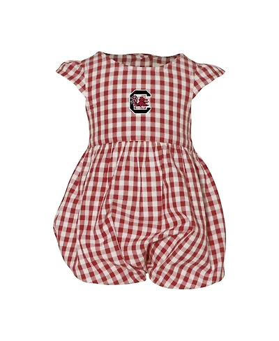 Garb Baby Boys and Girls Garnet South Carolina Gamecocks Cara Gingham Ruffled Bodysuit
