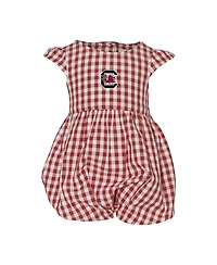 Garb Baby Boys and Girls Garnet South Carolina Gamecocks Cara Gingham Ruffled Bodysuit