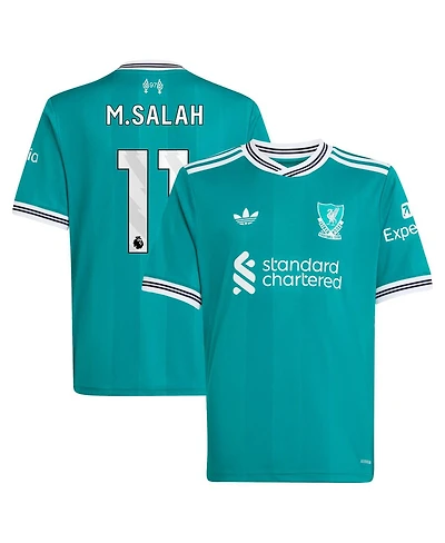 Adidas Big Boys and Girls Mohamed Salah Green Liverpool 2025/26 Third Replica Player Jersey