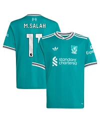 Adidas Big Boys and Girls Mohamed Salah Green Liverpool 2025/26 Third Replica Player Jersey
