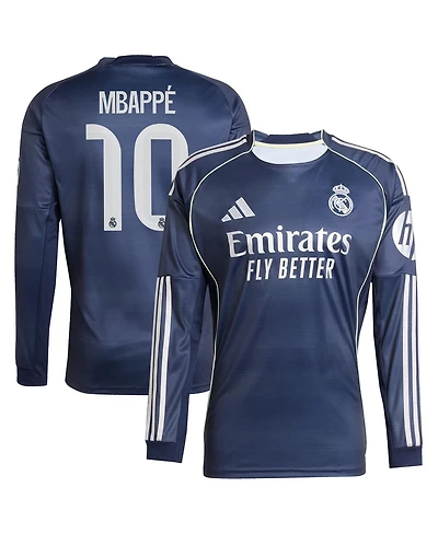 Adidas Men's Kylian Mbappe Blue Real Madrid 2025/26 Away Replica Long Sleeve Player Jersey