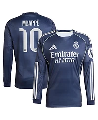 Adidas Men's Kylian Mbappe Blue Real Madrid 2025/26 Away Replica Long Sleeve Player Jersey