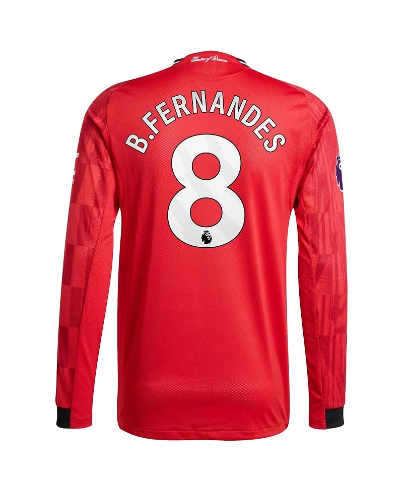Adidas Men's Bruno Fernandes Red Manchester United Home 2025/26 Authentic Player Long Sleeve Jersey