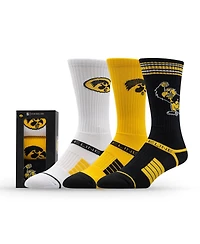 Strideline Men's and Women's 3-Pack Iowa Hawkeyes Premium Knit Crew Socks