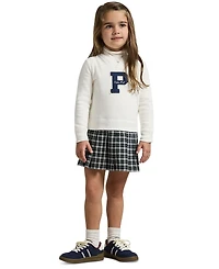 Polo Ralph Lauren Girls 2T-6X Letterman Long Sleeves Sweatshirt Dress