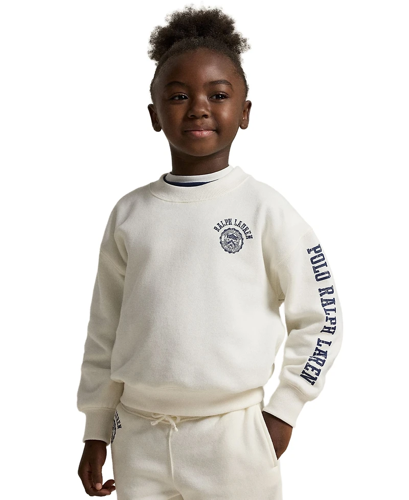 Polo Ralph Lauren Girls 2T-6X Logo Crest Crewneck Sweatshirt
