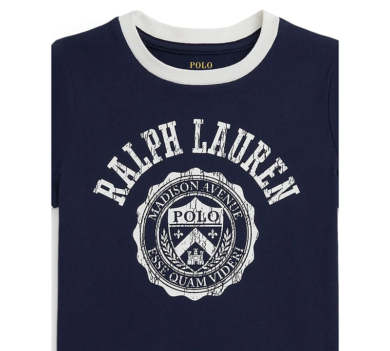 Polo Ralph Lauren Girls 2T-6X Logo Crest Short Sleeve T-Shirt