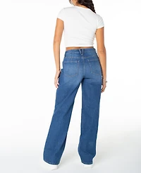 Celebrity Pink Juniors' High Rise Baggy Wide-Leg Curvy Jeans