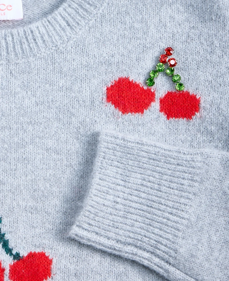 CeCe Girls 7-16 Crewneck Cherries Pullover Sweater