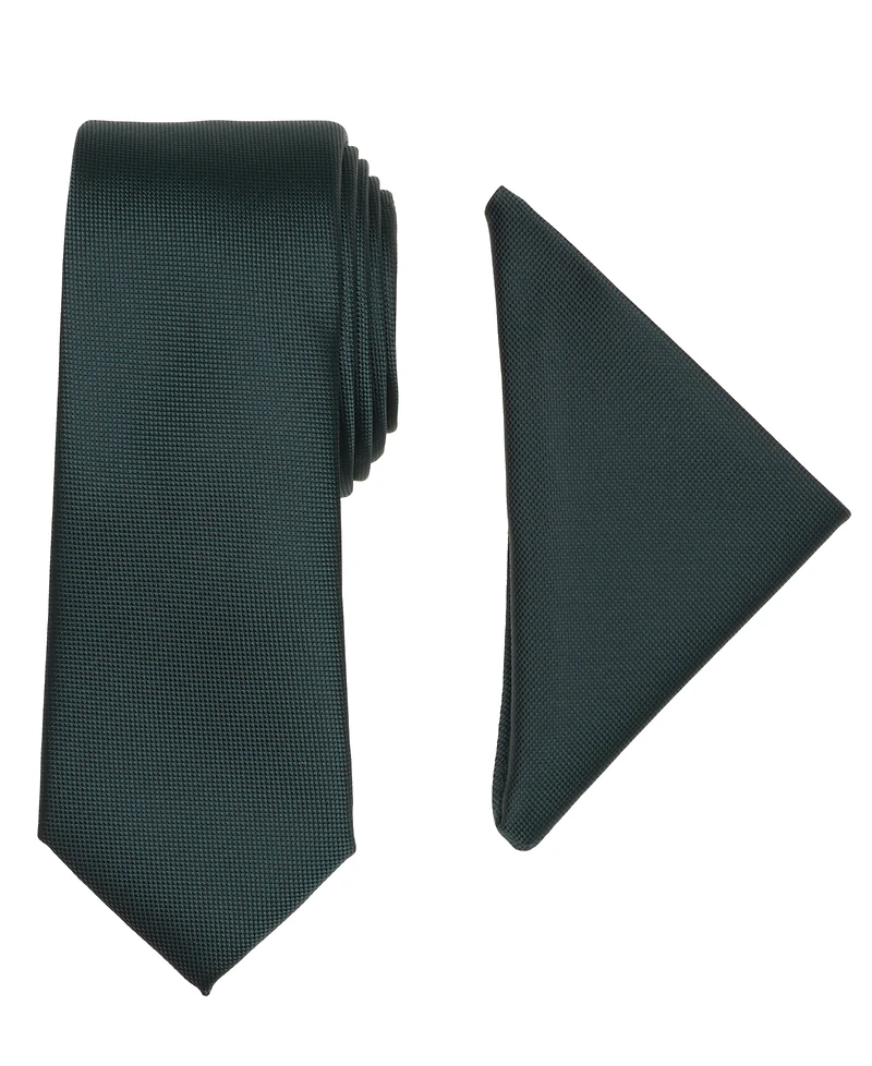 Alfani Men's Modern Textured Tie & Pocket Square Set, Created for Macy's