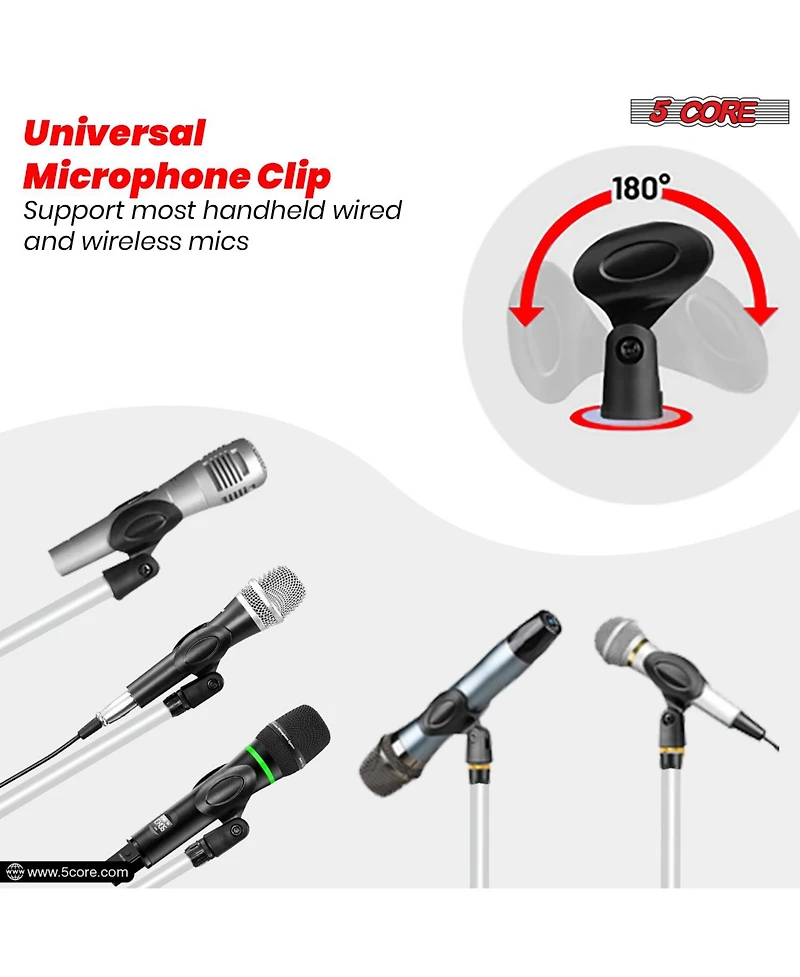 5 Core Microphone Stand Floor 4 Pcs Adjustable w Extending Telescoping Boom Arm