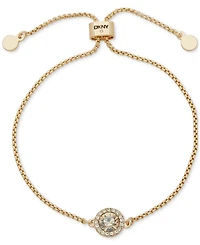 Dkny Crystal Inlay Stone Gold-Tone Slider Bracelet