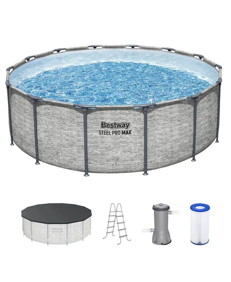 Bestway Steel Pro Max 14'x48" Round Above Ground Swimming Pool with Pump & Cover