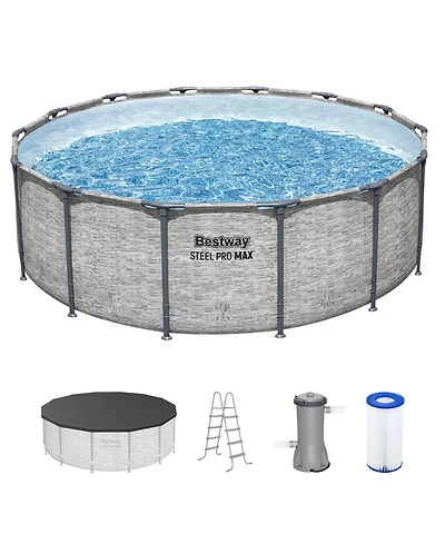 Bestway Steel Pro Max 14'x48" Round Above Ground Swimming Pool with Pump & Cover