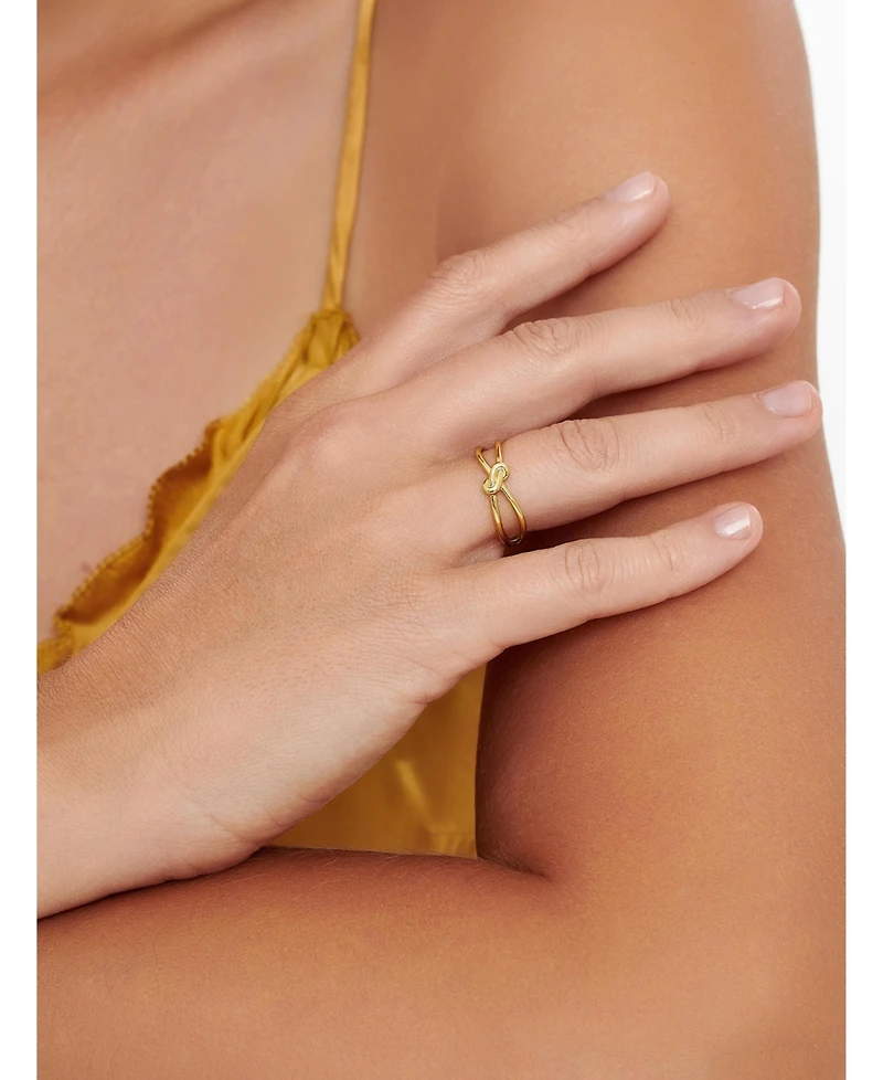 Devata Love Knot Ring Gold Plated Sterling Silver, 8