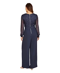Yumi Women's Long Sleeved Sequin Jumpsuit