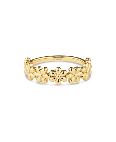 Devata Daisy Flower Ring in Gold Plated Sterling Silver