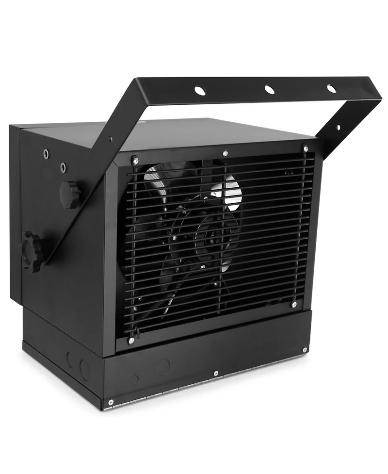 Vie Air 7500W Portable Hard-Wire Installation Garage Heater With Remote and Vertical and Horizontal Air Flow in Black
