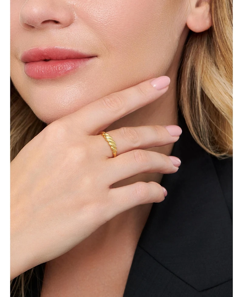 Devata Rope Ring in Gold Plated Sterling Silver