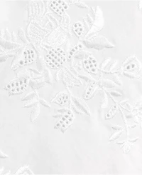 Lands' End Women's Embroidered Poplin Long Sleeve Blouse