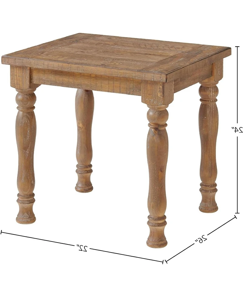 Intercon Turned Leg End Table, 22x26 in Sandwash