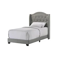 Intercon Rhyan Twin Uph Bed in Rhyan Smoke Fabric