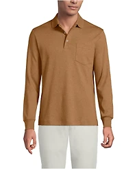 Lands' End Big & Tall Long Sleeve Cotton Supima Polo Shirt with Pocket