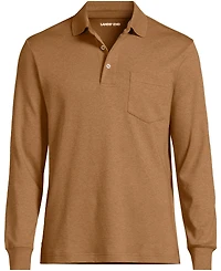 Lands' End Big & Tall Long Sleeve Cotton Supima Polo Shirt with Pocket