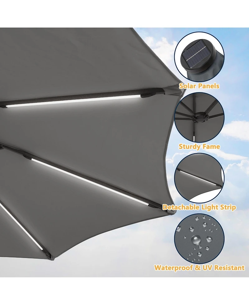 15 ft. Outdoor Rectangular Crank Market Umbrella Patio