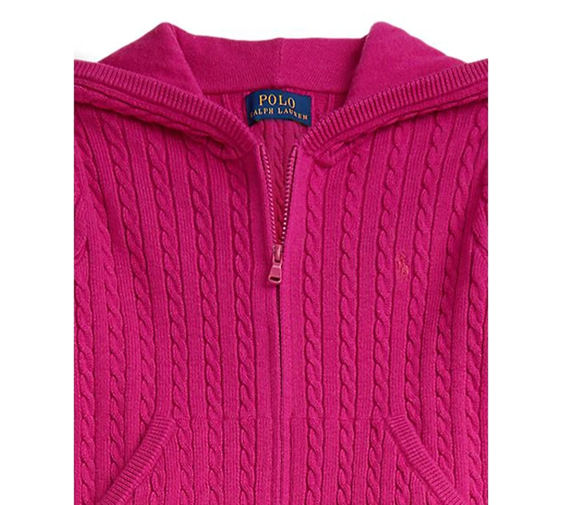 Polo Ralph Lauren Girls 2T-6X 2-Pc. Mini-Cable Full-Zip Hoodie and Pants Set
